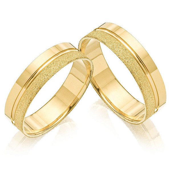 Par de Alianças 5mm – Coreia  - Ouro 18k