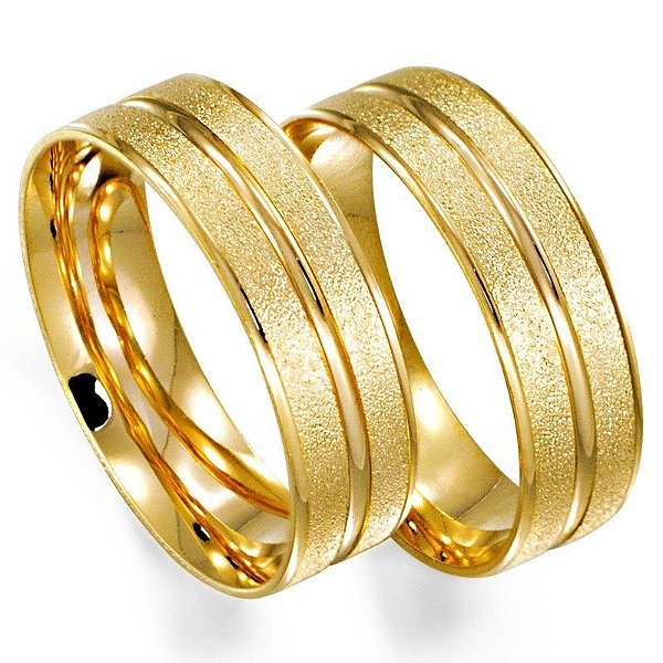Par de Alianças 5mm - Etiópia - Ouro 18k