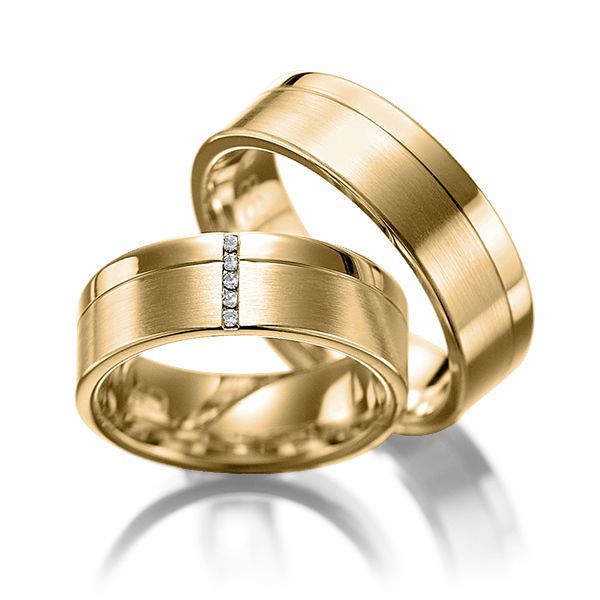 Par de Alianças 6mm com 5 pedras de zircônia - Filipinas - Ouro 18k