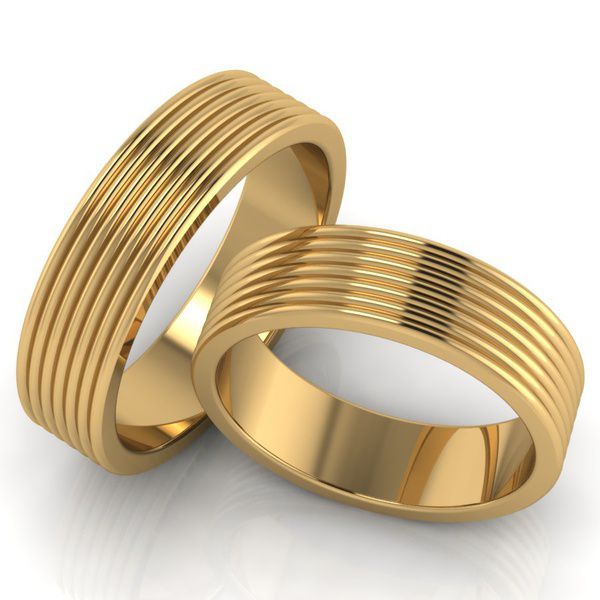 Par de Alianças 6mm com detalhe - Dinamarca - Ouro 18k