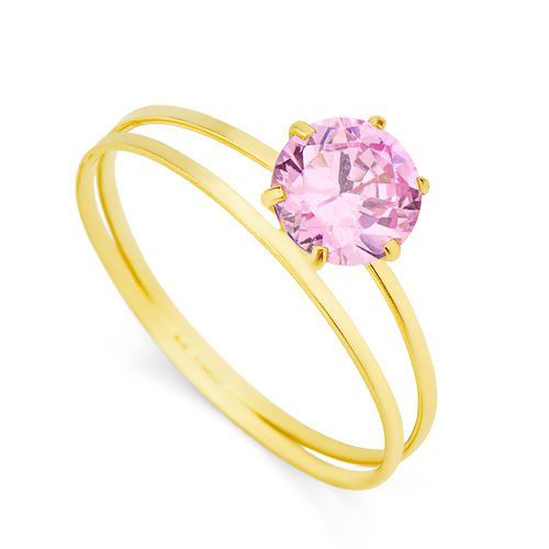 Anel Calice (Rosa / Transparente / Verde ) - Ouro 18K