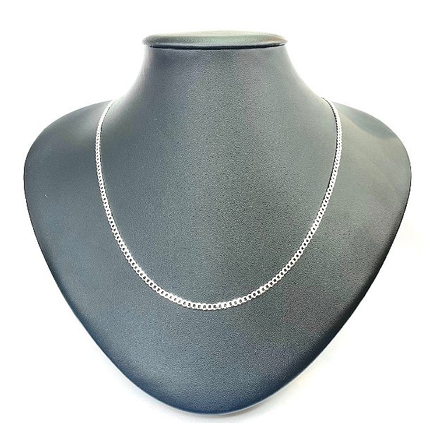 Corrente grummet (1x1) 3mm 60 cm - Prata 925