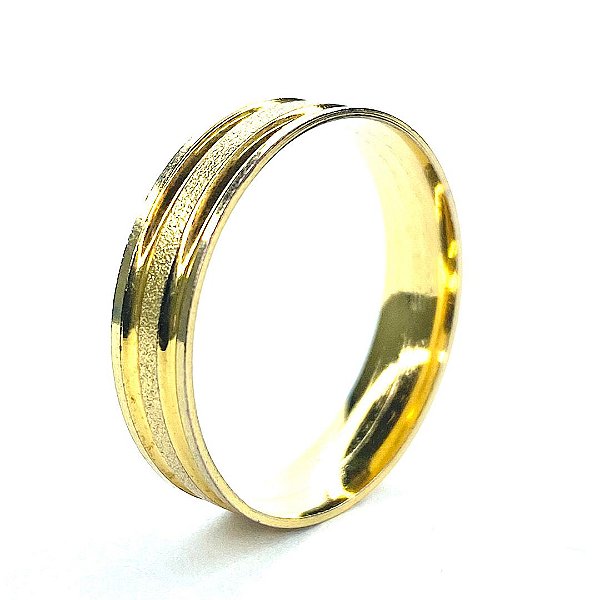 Par de Alianças 5 mm Argélia  - Ouro 18k
