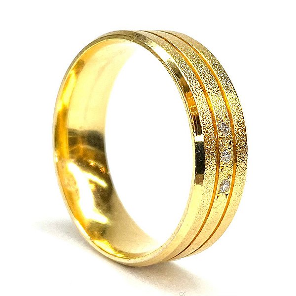 Par de Alianças 6 mm Bahamas - Ouro 18k