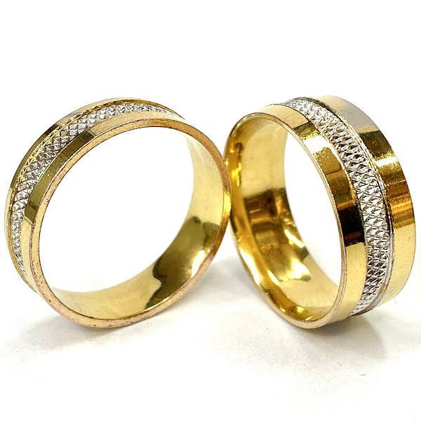 Par de Alianças 6 mm Bodas - Alemanha - Ouro 18k