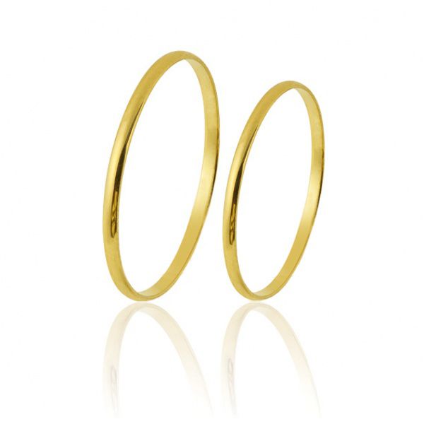 Par de Alianças 2mm Honduras - Ouro 18k