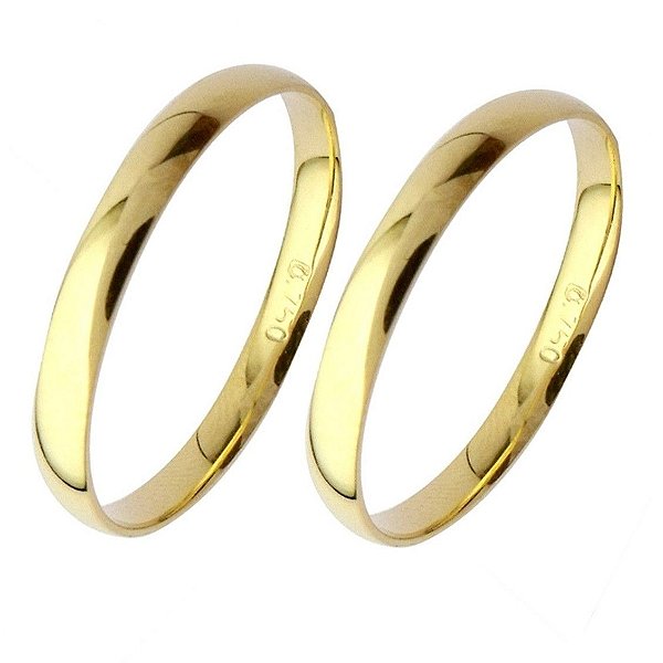 Par de Alianças 4mm Cabo Verde - Ouro 18K