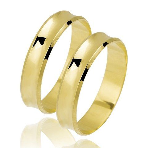 PAR DE ALIANÇAS 5MM CÔNCAVA - BÉLGICA - OURO 18K