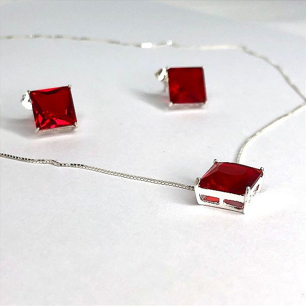 Conjunto Pingente e Brincos - Prata 925
