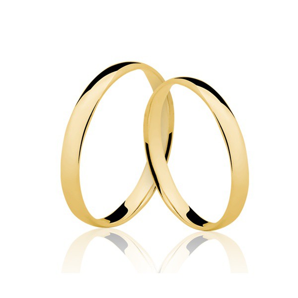 Par de Aliança 3mm Geórgia - Ouro 18k