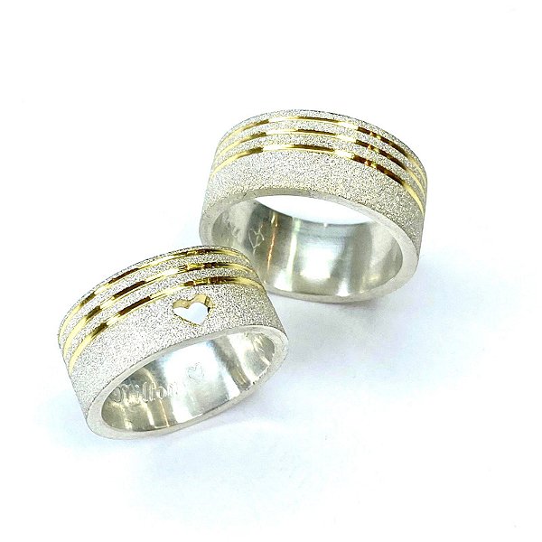 Par de Alianças 10mm Franca - Prata 950