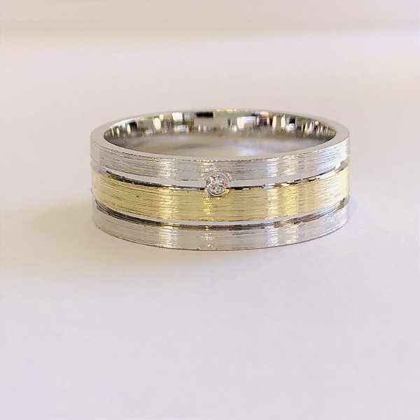 Bodas Ruanda - 5 mm Ouro Amarelo e Branco