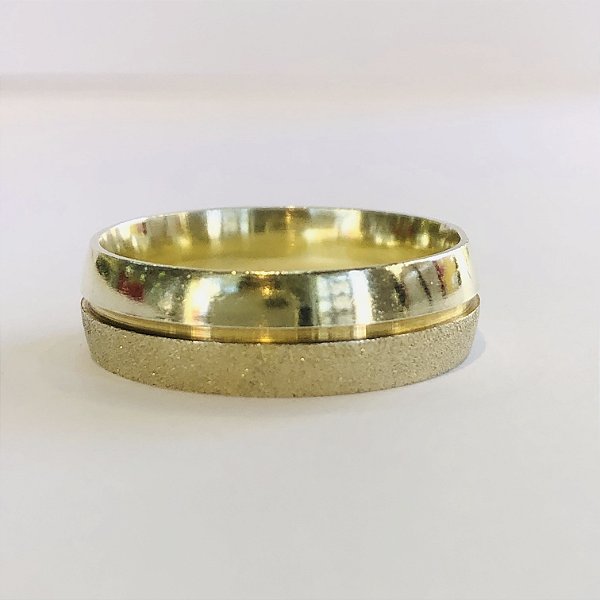 Par de Aliança 6mm - Tunísia - Ouro 18k