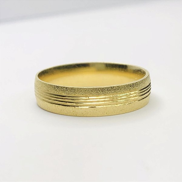 Par de Alianças 5mm - Catar - Ouro 18k