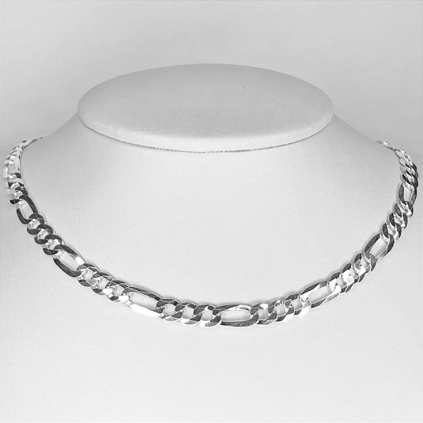 Corrente Masculina 3x1 - 6mm x 30cm - Prata 925