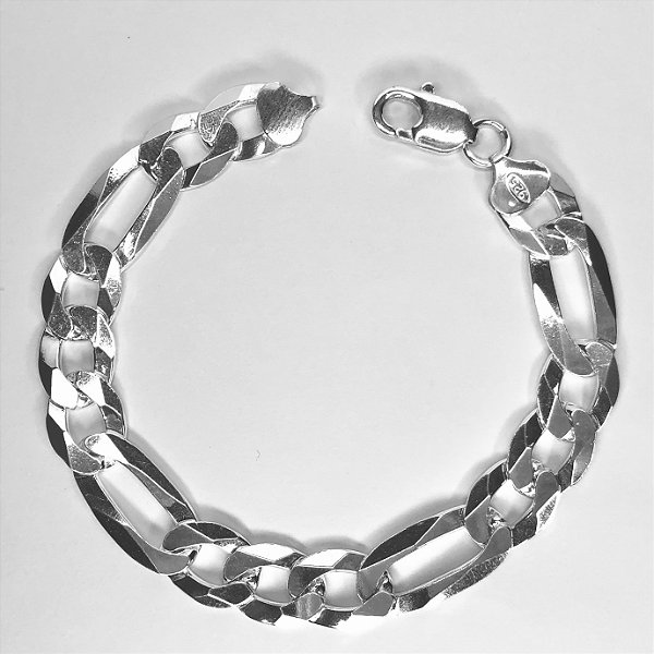 Pulseira Masculina 3x1 - 11mm - Prata 925