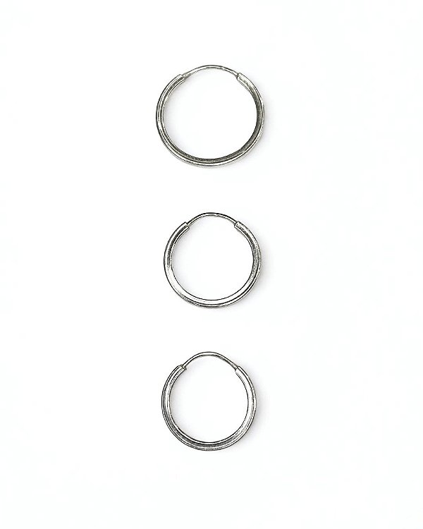 Conjunto Brincos Argola Prata 925