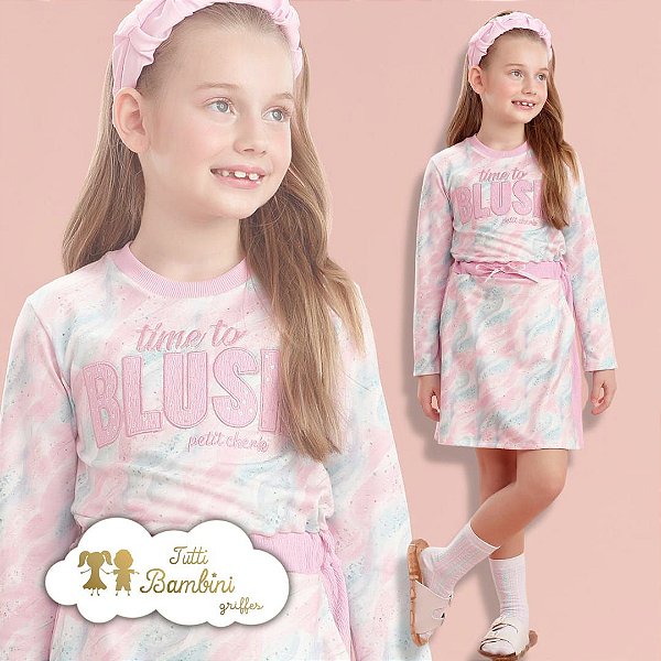 Vestido Inverno 2022 Time To Shine 166 Manga Longa Petit Cherie