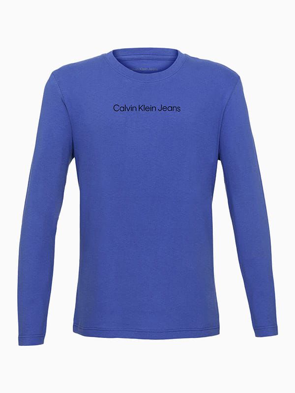 Camiseta Ml Boy Azul Carbono Calvin Klein - 845