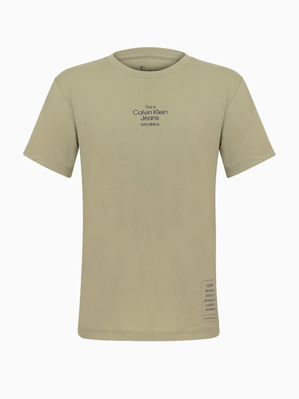 Camiseta Boy Selo Sustainable Militar Calvin Klein - 700684