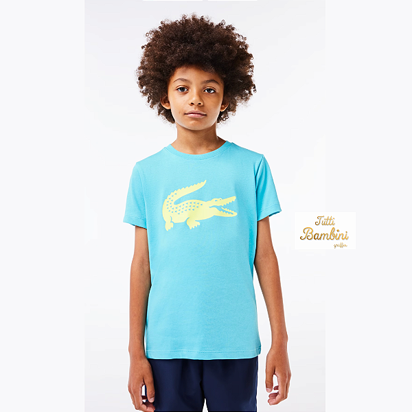 T-shirt Infantil Lacoste Verde  Tj420223 Nwi
