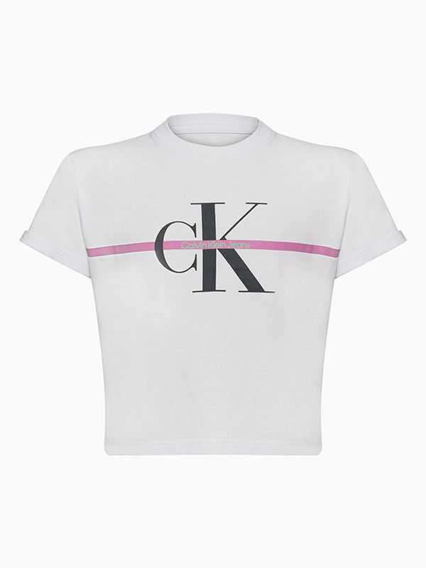 Camiseta Cropped Branco Calvin Klein - 7530900
