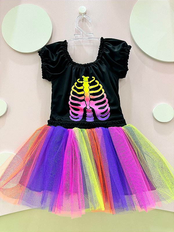 Fantasia Bruxa Fluor Shorts Bambolê - 170