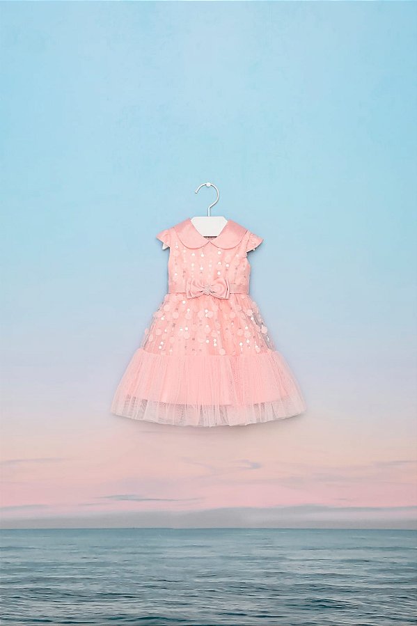 Vestido Verão Tule Flor Petit Cherie - 23 146