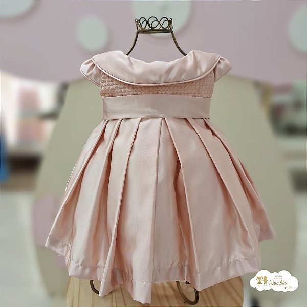 Vestido Rose Gola Especial Corpo Bordado Kopela - 9