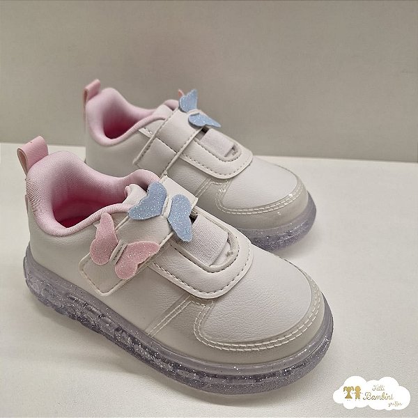 Tenis Pampili Sneaker Luz Branco Sint 446719/483018000
