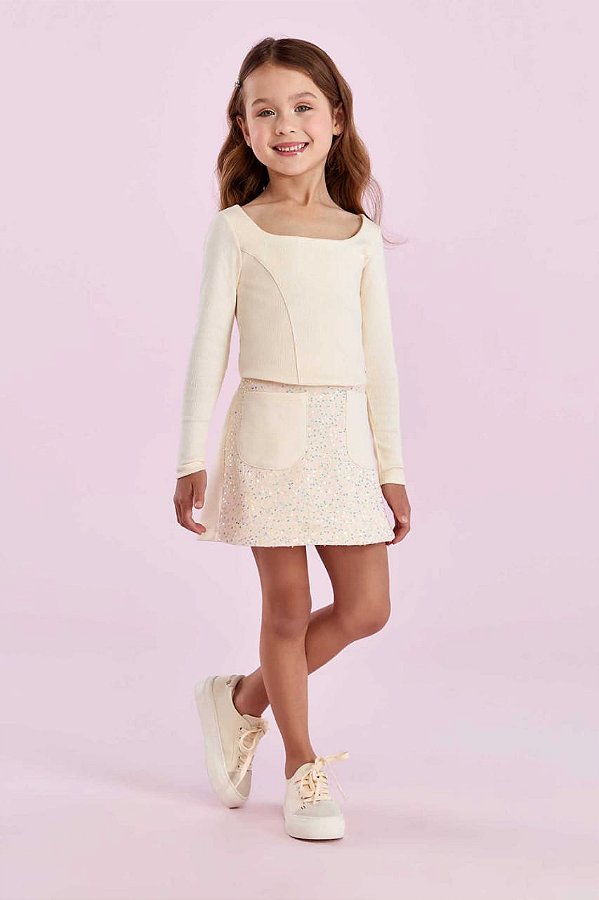 Conjunto Creme e Bege Petit Cherie - 8026160