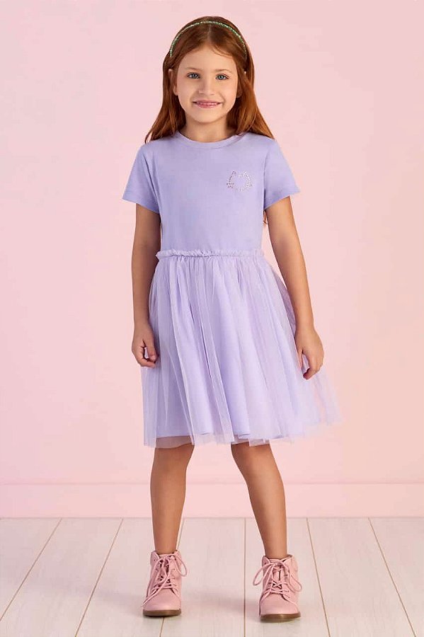 Vestido Litlle Cats Lilás Mon Sucre - 26040