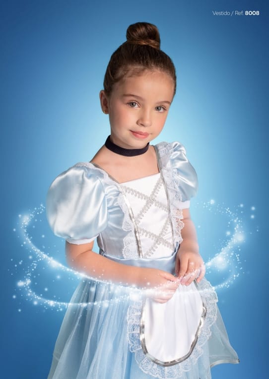 Azul Claro- Vestido Princesa da Imaginaca  Douvelin-8008