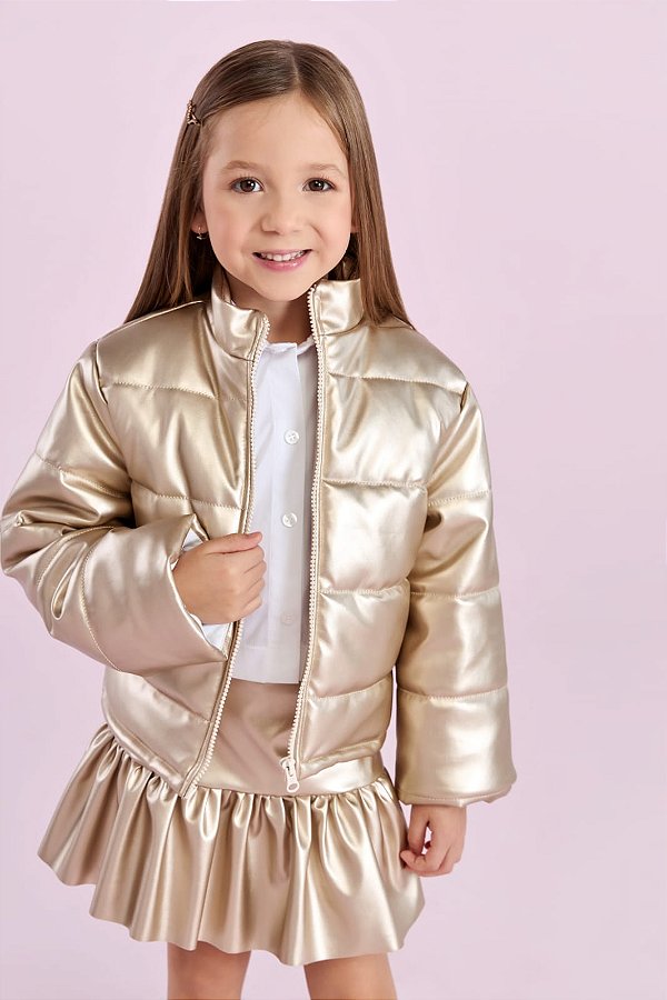 Jaqueta Inverno Bege e Creme Petit Cherie-26040