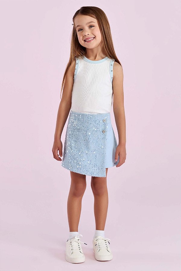 Conjunto Inverno Tweed Azul Petit Cherie-26114