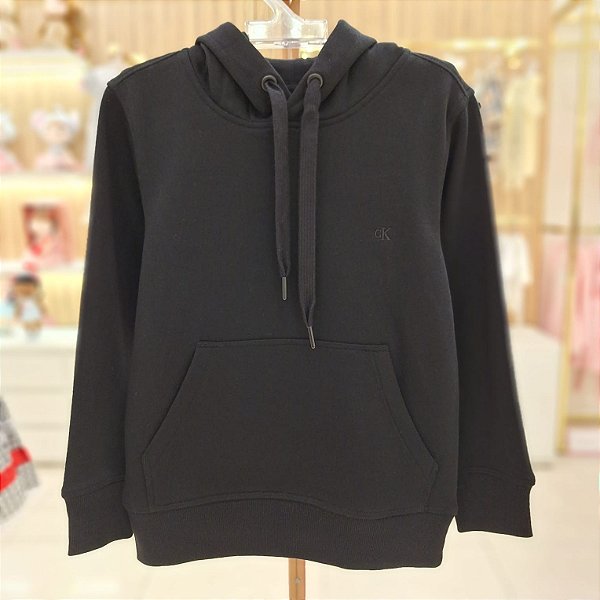 Casaco Boy  Bordado-capuz Preto Calvin Klein - Cj50j01cc346