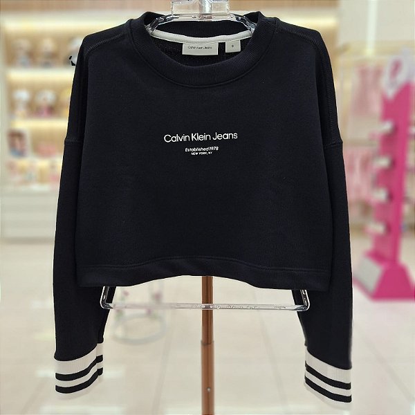 Casaco Ml Girl Retilinea Preto Calvin Klein-3590987