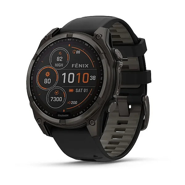 Relógio Garmin Fenix 8 Solar Titanium Sapphire Black 47mm
