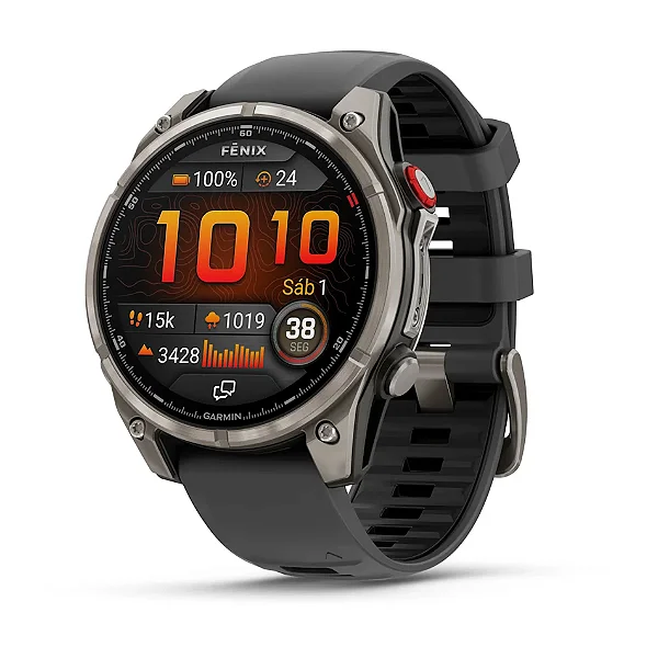 Relógio Monitor Cardíaco Garmin Fenix 8 Pro AMOLED Titanium Sapphire Grafite 47mm