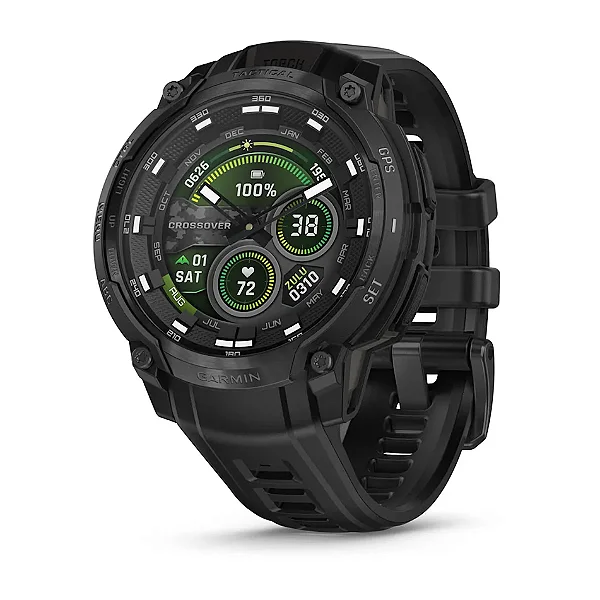 Relógio Garmin Instinct Crossover AMOLED Tactical Edition 46mm Preto