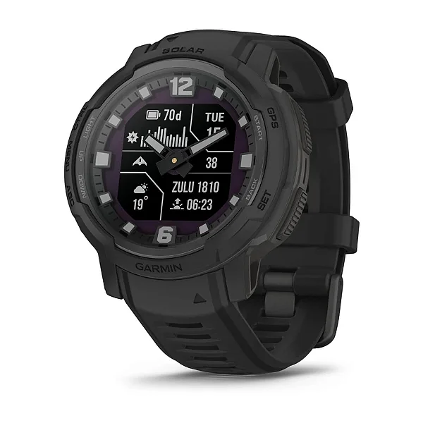 Relógio Garmin Instinct Crossover Solar Tactical 45mm Preto