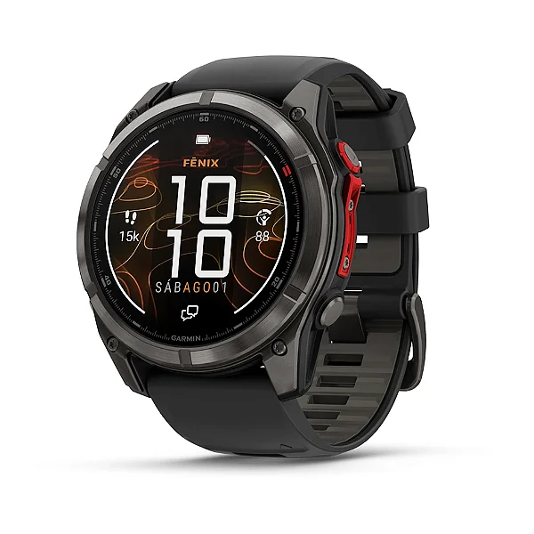 Relógio Monitor Cardíaco Garmin Fenix 8 Pro MicroLED Titanium Sapphire Preto 51mm