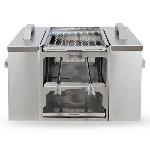 Churrasqueira Ecológica Para Apartamento A Carvão Aço Inox 430 50x40 New Eco Mec Grill
