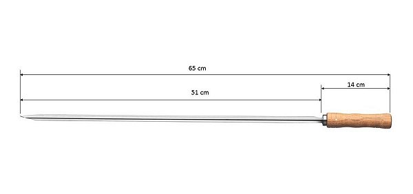 Espeto para Churrasco Tramontina com Lâmina em Aço Inox e Cabo de Madeira  75 cm de Qualidade em Promoção