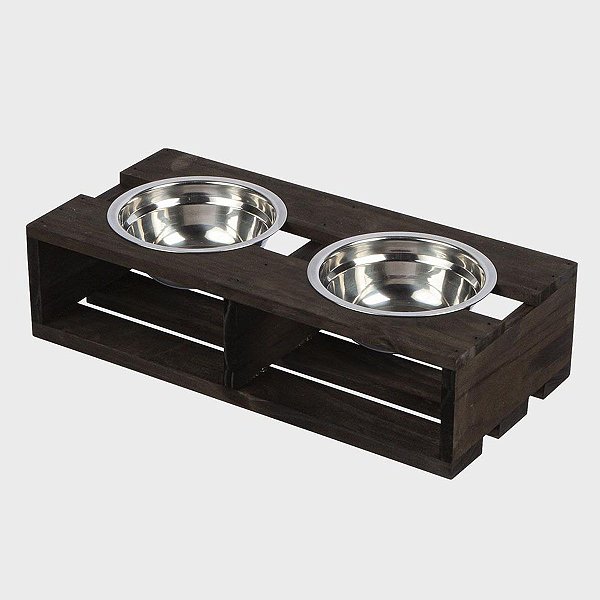 Comedor Pet Elevado Com 2 Potes Para Gato Cachorro Tamanho P