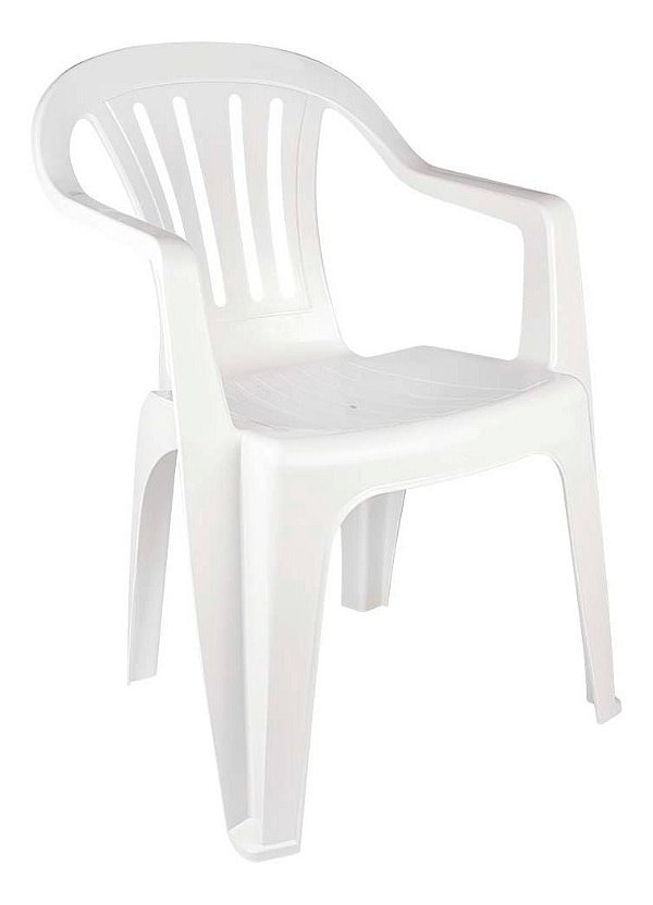 Cadeira Plástica Poltrona Branca Mor Suporta Até 182 Kg
