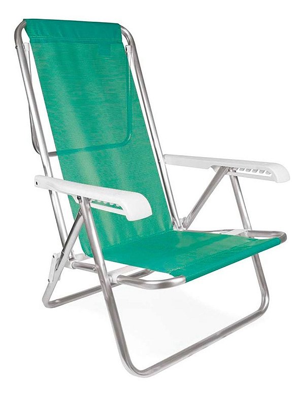 Cadeira de Praia 8 Posições Verde Praia 100 kg Mor