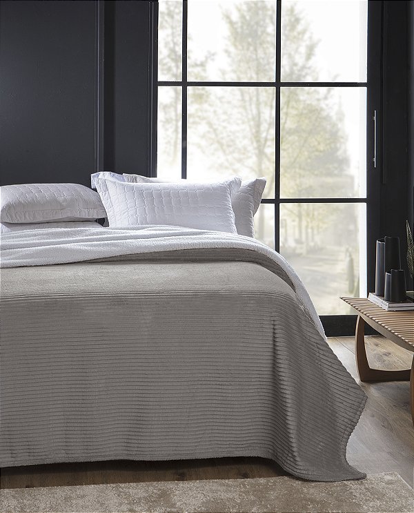 Cobertor Com Sherpa Jolitex Cinta Dyuri 1,80X2,20 New Khaki