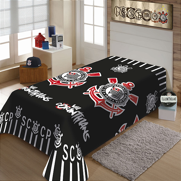 Cobertor Vai Corinthians Manta Quente Cama Solteiro Curintia
