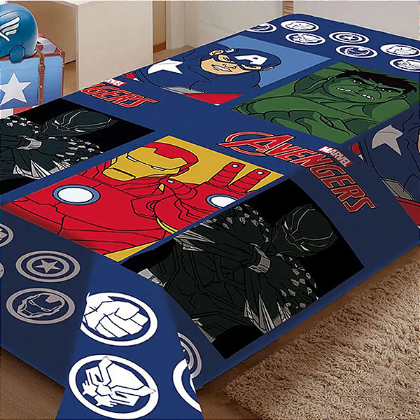 Manta Cobertor Infantil Marvel Vingadores Avengers Jolitex